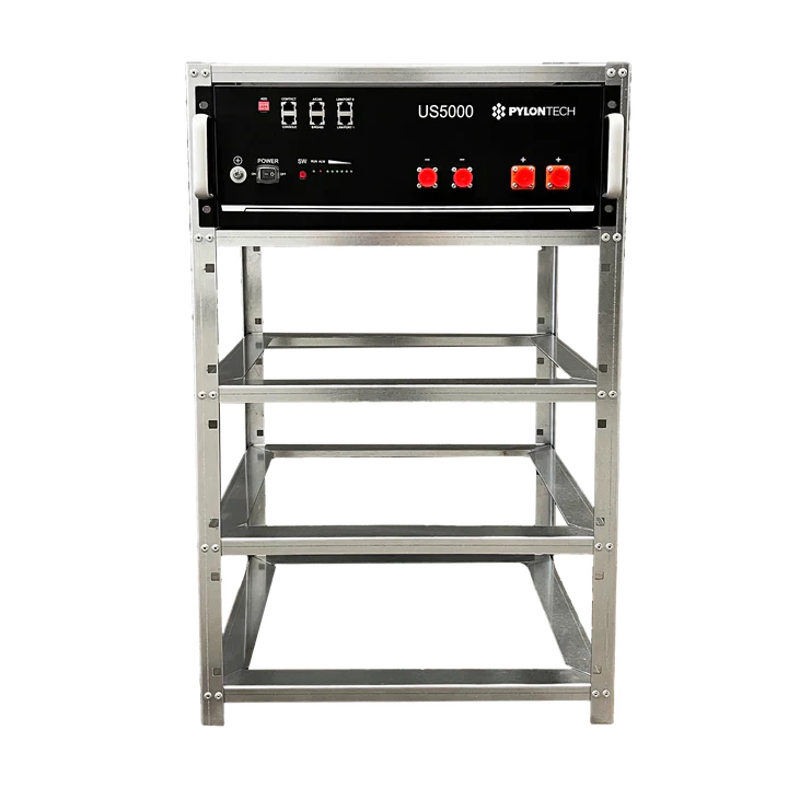 Rack pour Batteries Elios Pylontech – Compatible avec 4 Modules US5000 | Acier Galvanisé
