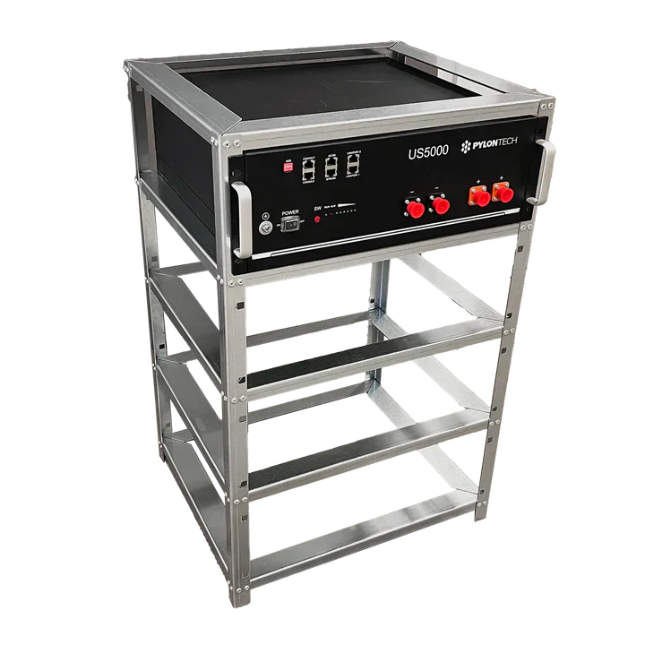 Rack pour Batteries Elios Pylontech – Compatible avec 4 Modules US5000 | Acier Galvanisé